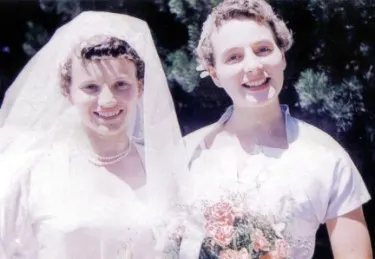 Liz and Margie on Liz and Don Grimes' wedding day